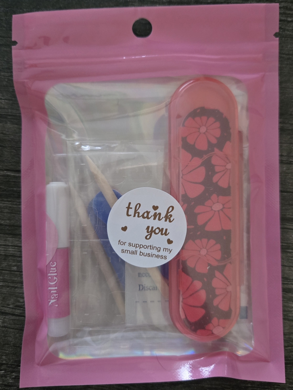 Nail Care Kit - Pink Floral Travel Set